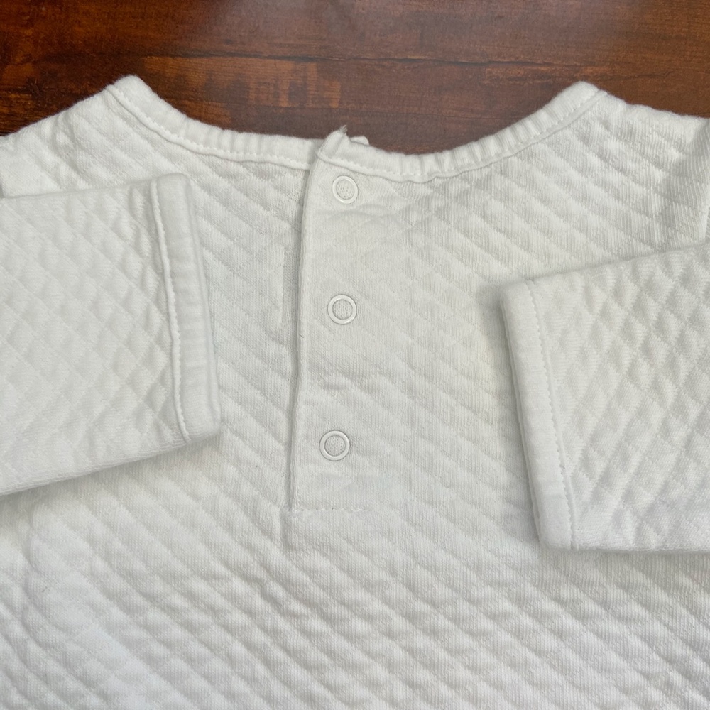 Janie and Jack White Quilted Sleeper Gray Giraffe - Picture 7 of 8